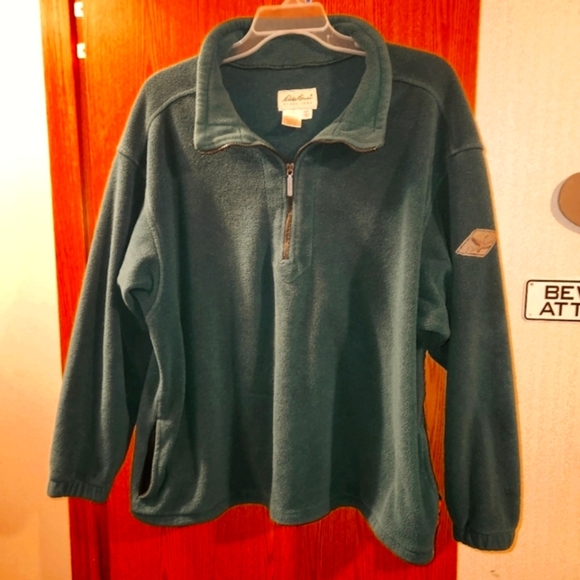 Eddie Bauer Men's XL Dark Hunter Green Fleece Pullover - Picture 2 of 10